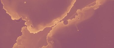 Mürekkep Altın Yüzey. Kırmızı volkanik sıvı. Kahverengi 