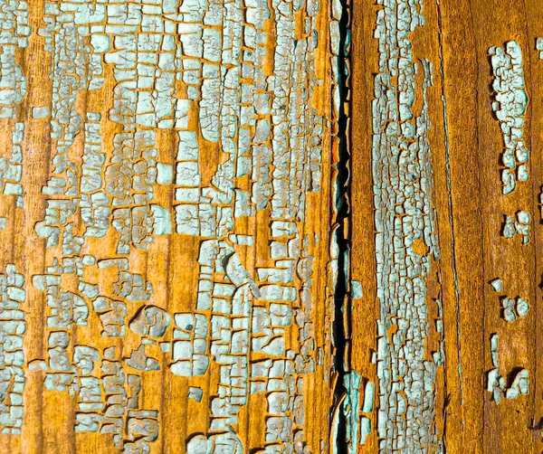 Wooden Rustic Wall. Blue Crack Texture. Painted