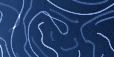 Çağdaş Sanat. Indigo Scratch çizimi. Okyanus 