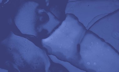 Mavi mürekkep dokusu. El salla. Grafiksel 