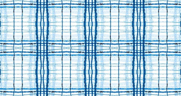 Xadrez tecido padrão. Textura azul da verificação do indigo. — Fotografia de Stock