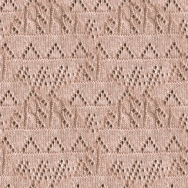Brown Woolen Thread. Organiska stickmönster. — Stockfoto