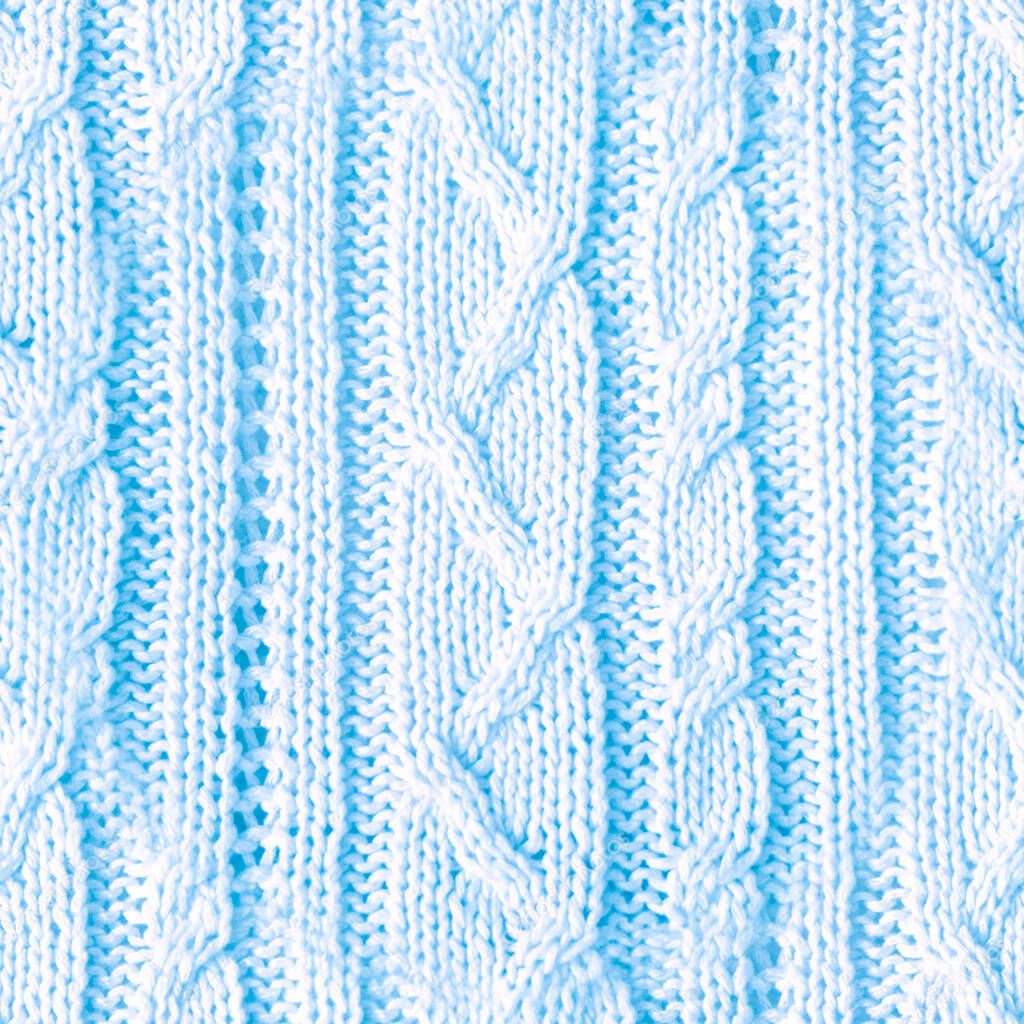 Blue Knitting Pattern. Handmade Warm Garment. 