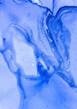 Mavi ve Beyaz Akış Çizimi. Akrilik Alkol 