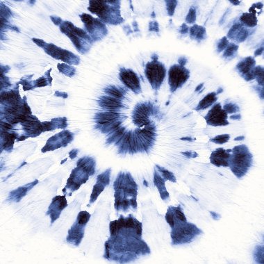 Mavi Indigo kravat boyası. Dairesel sarmal. Beyaz 