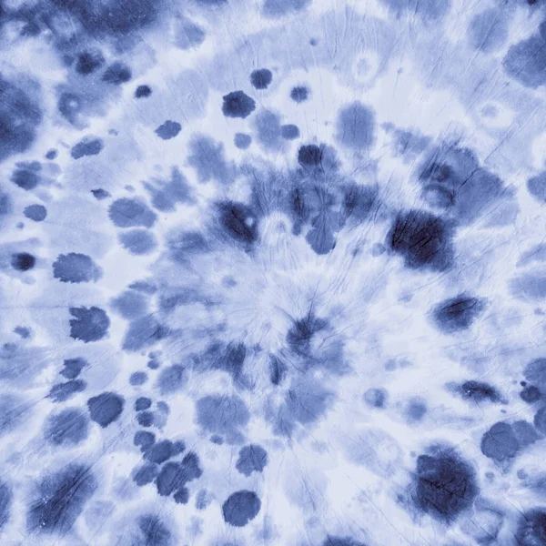 Blue Indigo Tie Die. Grunge Spiral. Cercul Alb — Fotografie, imagine de stoc