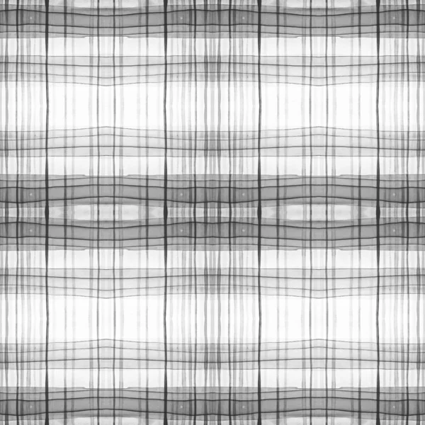 Assegno scozzese bianco e nero. Acquerello Plaid — Foto Stock