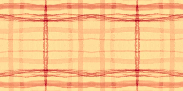 오렌지 타탄 패턴. 반복되는 수 채색 점검. — 스톡 사진