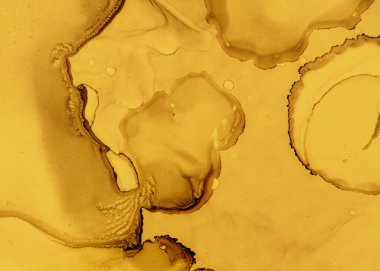 Siyah ve Sarı Soyut Akrilik Arkaplan. Koyu 