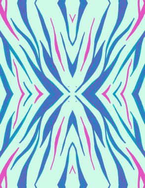 Suluboya Zebra Arkaplanı. Mavi Afrika Tasarımı. 