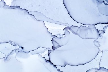 Alkol Mürekkebi Manzarası. Gri Su Sayfası. 