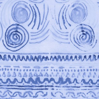 Meksika nakış işi. Mavi dokunmuş doku. Denizci 