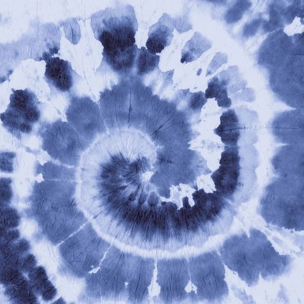 Azul Índigo Tie Die. Espiral de Bohemia. Remolino blanco — Foto de Stock