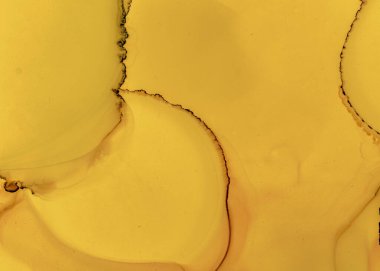 Siyah ve Sarı Soyut Akrilik Yüzey. Altın 