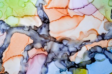 Alkol Mürekkebi Çizimi. Yağ Sanatı Efekti. 