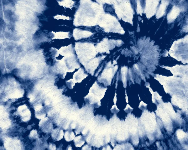 Indigo Swirl. Abstrakte Krawattenwürfel. Blauer Kreis — Stockfoto