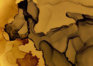 Siyah ve Sarı Soyut Mermer Arkaplan. Renk 