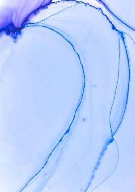 Ultramarine Flow Duvar Kağıdı. Soyut Alkol Mürekkebi 