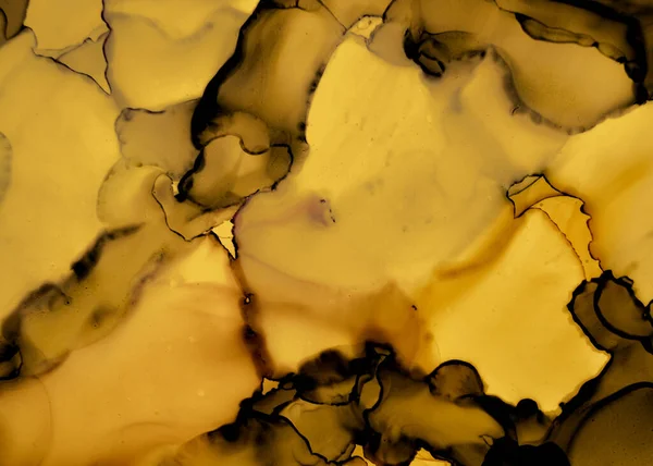 Black and Yellow Abstract Marble Surface. Gray