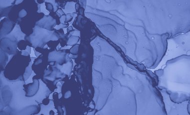 Mavi mürekkep dokusu. Dalga Sıçratan. Grunge. 