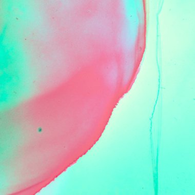 Turkuaz Yeşil Soyut Çizim. Alkol. 