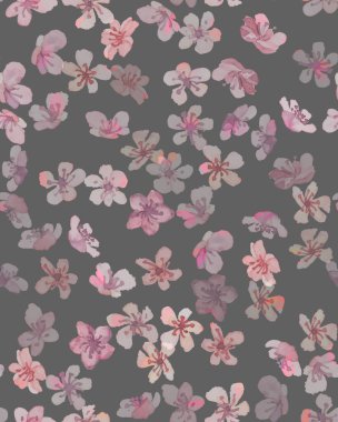 Çiçek açan kiraz. Gri Çiçek Duvar Kağıdı. Soyut 