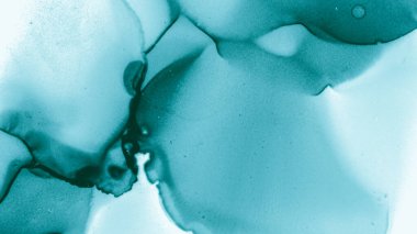 Yeşil Pastel Sıvı Serpintisi. Mavi Bulut Gradyanı 