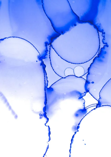 Blå flödestapet. Konstverk av akrylalkoholfärg. — Stockfoto