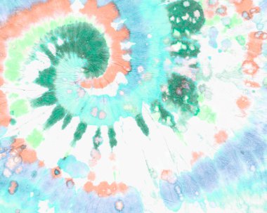 Tye Boya Çemberi. Yeşil Boyalı Sarmal. Geometrik 