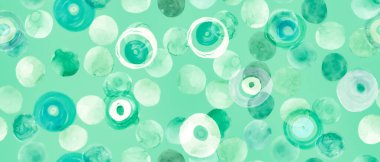 Soyut Kusursuz Çemberler. Yeşil Suluboya 