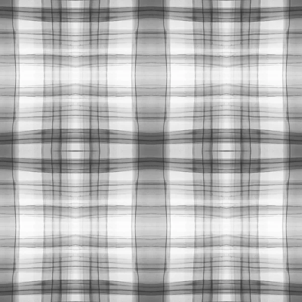 Чёрно-белый шотландский чек. Акварельный пикник — стоковое фото