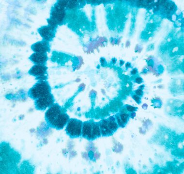 Hippie Blue Round. Turkuaz Boyalı Tekstil. Teal! 