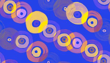 Renkli Çember Şablonu. Suluboya Partisi 