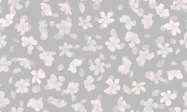 Japanische Blumen. Pinkfarbenes Apfelblatt. Moderne — Stockvektor