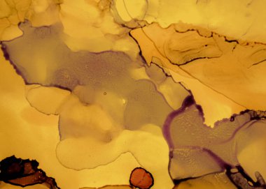 Siyah ve Sarı Soyut Akrilik Arkaplan. Altın 