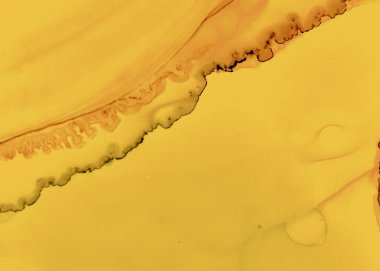 Siyah ve Sarı Soyut Akrilik Desen. Altın 