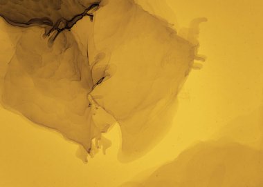 Siyah ve Sarı Soyut Akrilik Arkaplan. Kaya 