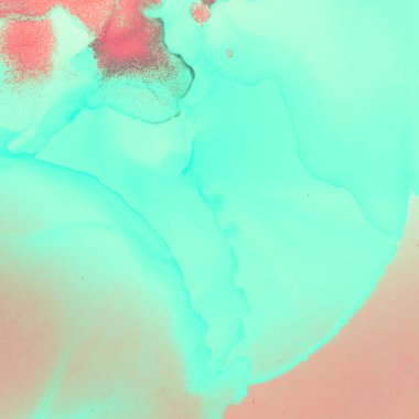 Kırmızı ve Yeşil Soyut Özgeçmiş. Alkol Mürekkebi 