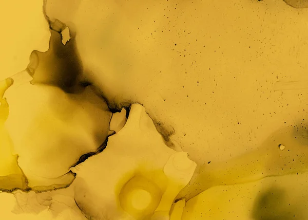 Black and Yellow Abstract Acrylic Texture. Gray