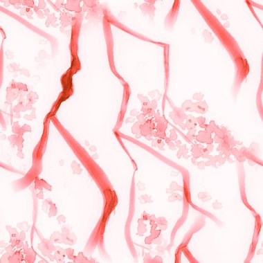 Kiraz Çiçeği İllüstrasyonu. Sakura Duvar Kağıdı. 