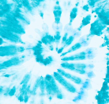 Hippie Blue Round. Turkuaz Boyalı Desen. Teal! 