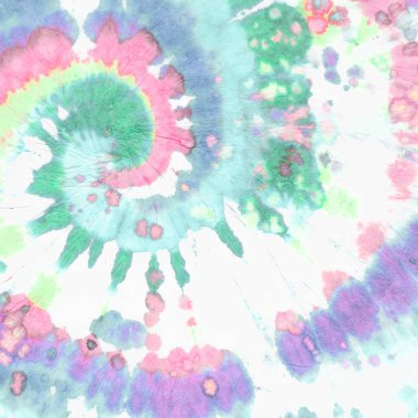 Pastel Tye Die Round. Sarı Hippi Deseni. 