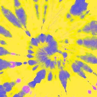 Mor Tye Die Spiral. Sarı Funky Tekrar Et. 