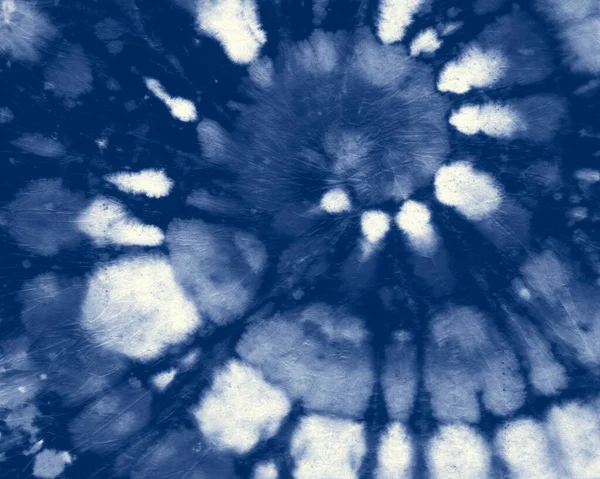 Indigo Swirl. Tie Dye boêmio. Círculo Azul — Fotografia de Stock