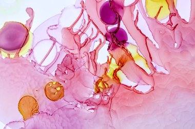 Alkol Mürekkebi Geçmişi. Sanat Yıkama Kanvası. Turuncu 