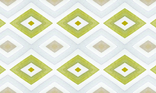 Seamless African Pattern. Watercolor Diamond