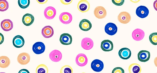 Colorful Circles Pattern. Watercolour Party