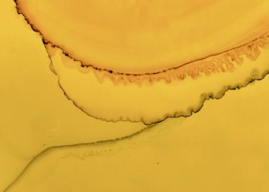 Siyah ve Sarı Soyut Akrilik Arkaplan. Koyu 