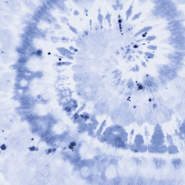 Blue Indigo Tye Dye. Espiral circular. Remolino blanco — Foto de Stock