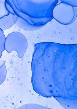 Ultramarine Akışkan Duvar Kağıdı. Akrilik Alkol Mürekkebi 